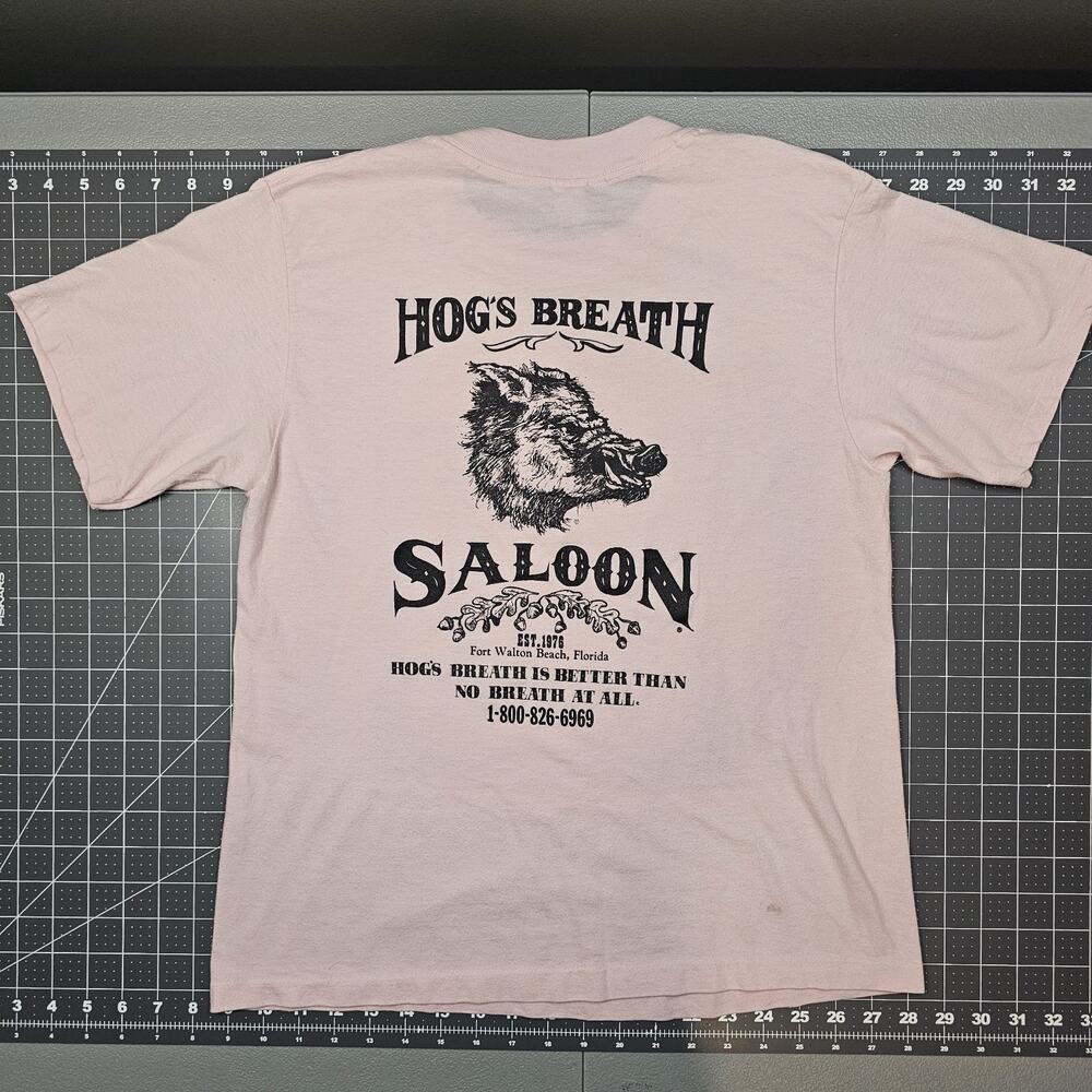 Vintage Hogs Breath Saloon Tshirt Large 80s Biker Bar Singlestitch Grunge Read - Picture 6 of 12